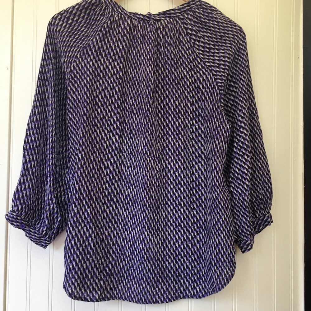 Joie Silk Button Down Purple Pattern Blouse S - Picture 4 of 8